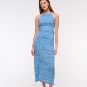 Blue Halter Maxi Dress